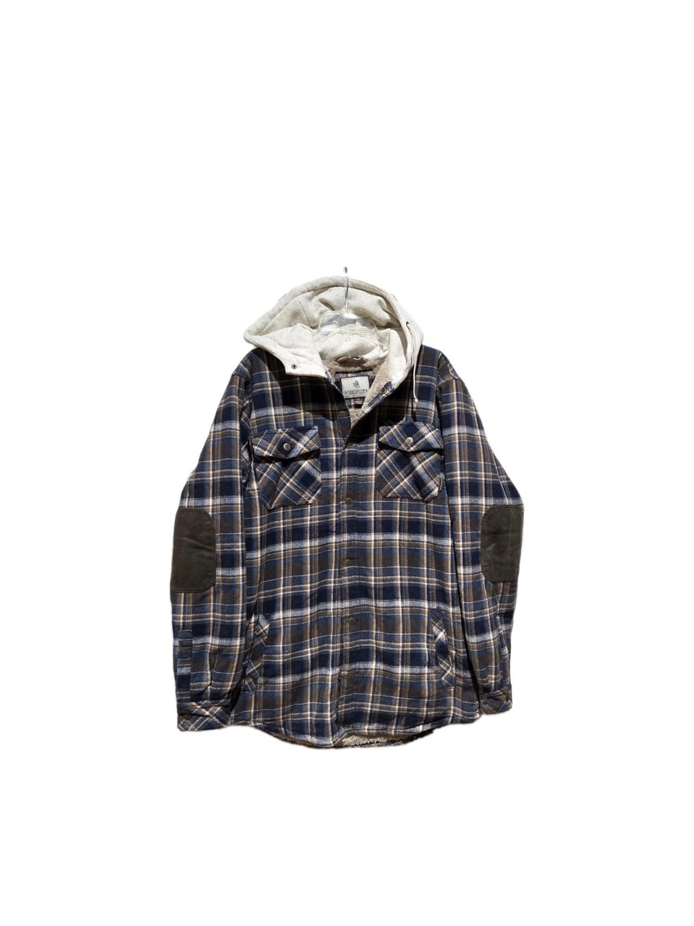 Legendary Whitetails Blue and Brown Plaid Hooded Jacket